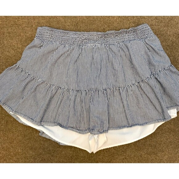 American Eagle Skirt Womens XL Skort High Rise Smocked Mini Ruffle Stripe Skater - Picture 1 of 9